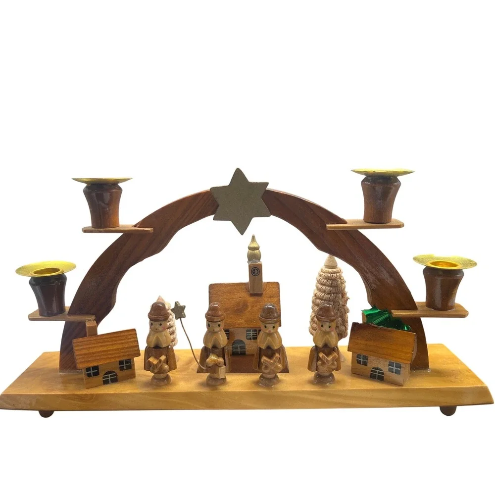 Erzgebirge Wooden Candle Arch Christmas German Candle‎ Bridge